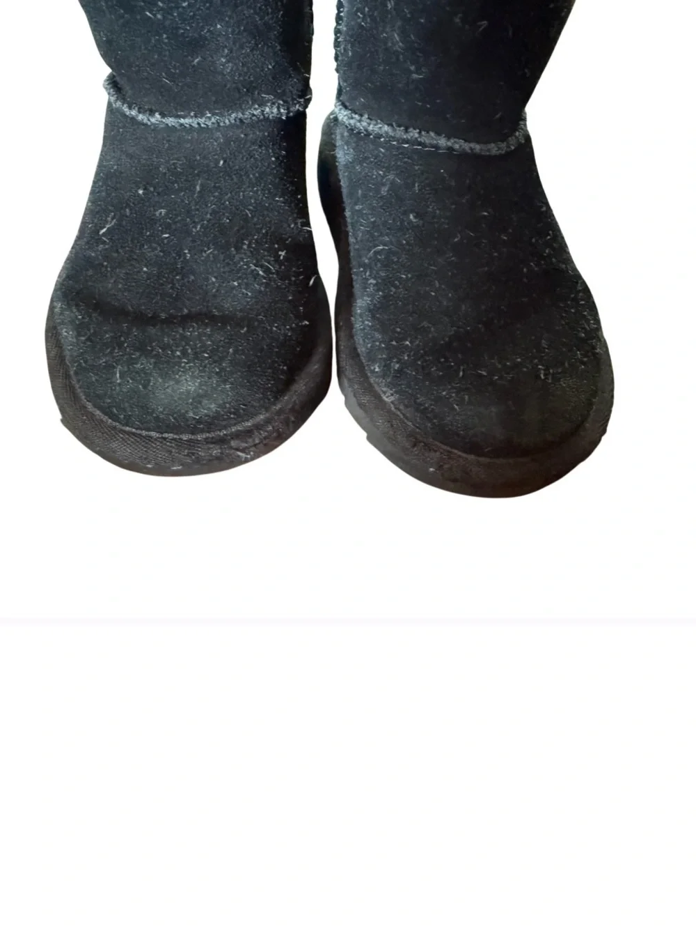 UGG Kids Jon’s Short Plush Boot - Black Suede-Size 8